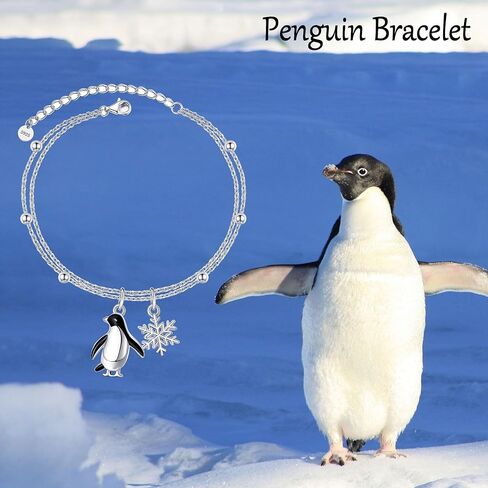 Penguin Bracelets 925 Sterling Silver Penguin Gifts Adjustable Chain Bracelet Cute Animal Jewelry for Women Penguin Lovers Mom in Kuwait
