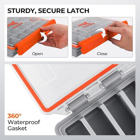 KastKing HyperSeal Waterproof Tackle Box, 3600 Tackle Trays | Fishing Tackle Box Organizer with Removable Dividers, Lure Box and Terminal Tackle Storage, Fishing Gear, 2 Packs in Kuwait