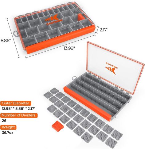 KastKing HyperSeal Waterproof Tackle Box, 3600 Tackle Trays | Fishing Tackle Box Organizer with Removable Dividers, Lure Box and Terminal Tackle Storage, Fishing Gear, 2 Packs in Kuwait
