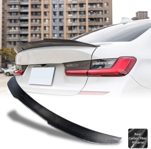 AeroBon Real Carbon Fiber Trunk Spoiler Compatible with 2019-2024 BMW 3-Series G20 Sedan G80 M3 (H Style) in Saudi Arabia