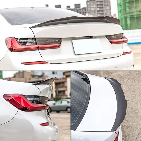 AeroBon Real Carbon Fiber Trunk Spoiler Compatible with 2019-2024 BMW 3-Series G20 Sedan G80 M3 (H Style) in Saudi Arabia
