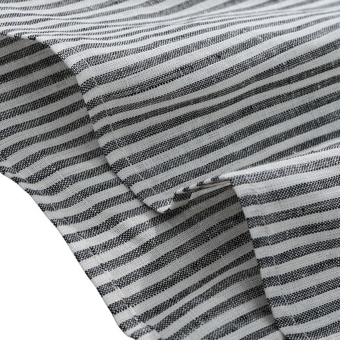Amazhiyu Women's 100% Linen Short Sleeve V Neck Crop Tops Summer Striped Blouse in Kuwait