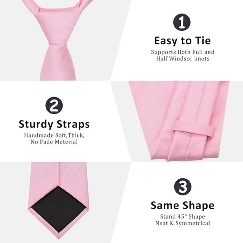 Mantieqingway 3Pcs Mens Ties Set, Striped Ties & Handkerchief & Cufflinks for Formal Business Prom Wedding School, Best Gifts in Saudi Arabia
