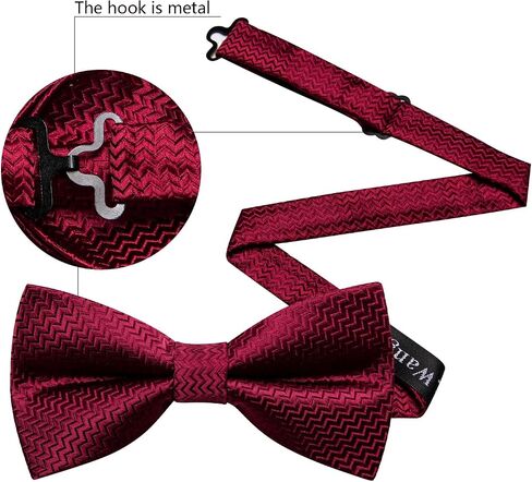 Barry.Wang Bow Ties for Men Solid Color Plaid Pre-tie Tuxedo Bowtie Set with Handkerchief Cufflinks Wedding Party in Saudi Arabia