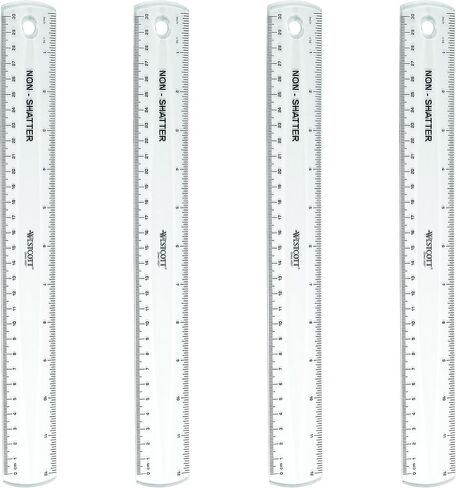 Westcott 12" Shatterproof Ruler, Pack of 4 (17143) in Saudi Arabia