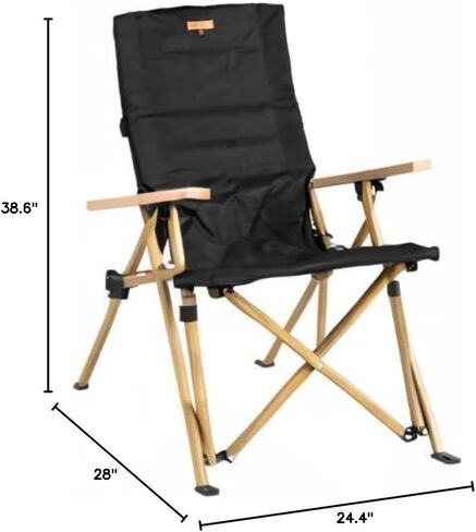 S'more 4-Level Adjustable Camping Chair with Armrests, High Back Reclining Outdoor Chair for Adults, Folding Lawn Chair with Carry Bag for Outdoor, Camping, Sporting Events, Fishing, Picnicking, Beige in Kuwait