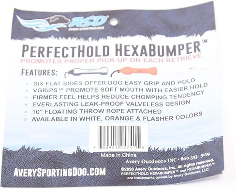 Avery Perfect Hold Dog Training Bumper Orange 02743 in Saudi Arabia