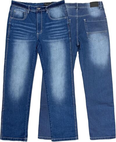Southpole Men's Mid Rise Stretchable Straight Relaxed Fit Cross Hatch Denim Pants in Saudi Arabia