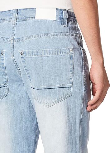 Southpole Men's Mid Rise Stretchable Straight Relaxed Fit Cross Hatch Denim Pants in Saudi Arabia