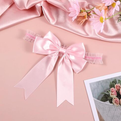 Bow Wedding Garters for Bride, Lace Garter Toss Elastic Garter Belt Satin Bow Tie Leg Ring for Women Girls in Kuwait