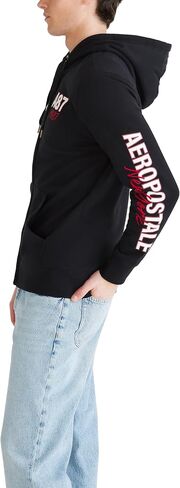 AEROPOSTALE Men's Aero Logo Full Zip Hoodie-Left Chest in Saudi Arabia