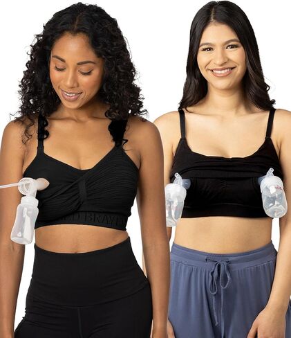 Kindred Bravely 2-Pack Hands Free Pumping Bra & Sleep Pumping Bra Bundle (Black, Medium) in Kuwait