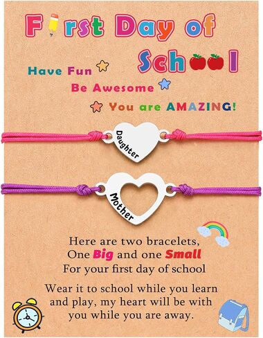 UNGENT THEM Matching Heart Mother Daughter Bracelets Back to School Bracelet First Day of School Gift in Saudi Arabia