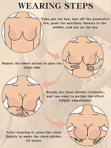 Adhesive Bra, Breast Lift Strapless Backless Silicone Bra Nippless Covers Push Up Self Invisible Sticky Bra for Women - M in Kuwait