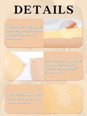 Adhesive Bra, Breast Lift Strapless Backless Silicone Bra Nippless Covers Push Up Self Invisible Sticky Bra for Women - M in Kuwait