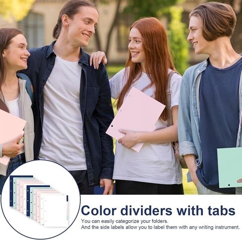 (5.5 x 8.5 inch) 10 Tab 3 Hole Punch Dividers with Tabs Disc Bound Dividers Junior Durable Mini Dividers Morandi Color Binder Dividers Page Dividers 5 Color File Dividers for Office Meeting in Saudi Arabia
