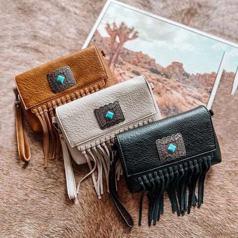 Wrangler Crossbody Small Purse for Women Wristlet Fringe Bag Western Purse in Saudi Arabia