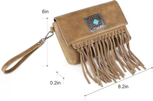 Wrangler Crossbody Small Purse for Women Wristlet Fringe Bag Western Purse in Saudi Arabia