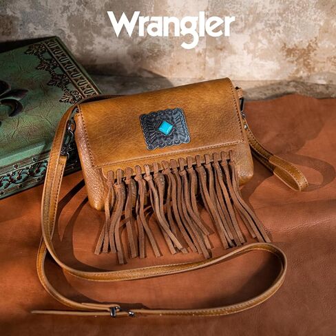 Wrangler Crossbody Small Purse for Women Wristlet Fringe Bag Western Purse in Saudi Arabia