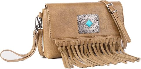Wrangler Crossbody Small Purse for Women Wristlet Fringe Bag Western Purse in Saudi Arabia