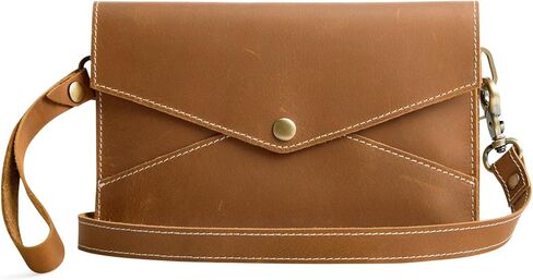 S-ZONE Leather Envelope Convertible Crossbody Bags for Women Wristlet Clutch Purses Small Shoulder Handbag with 2 straps in Saudi Arabia