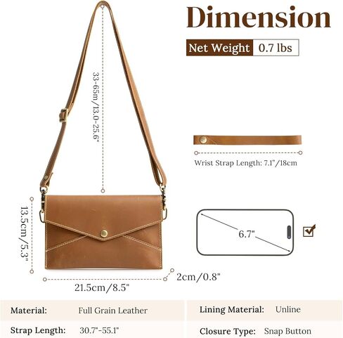 S-ZONE Leather Envelope Convertible Crossbody Bags for Women Wristlet Clutch Purses Small Shoulder Handbag with 2 straps in Saudi Arabia