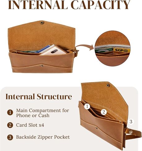S-ZONE Leather Envelope Convertible Crossbody Bags for Women Wristlet Clutch Purses Small Shoulder Handbag with 2 straps in Saudi Arabia