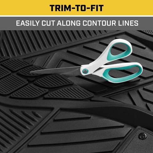 Cat Detachable Deep Dish Car Floor Mats for Auto Rubber w/ Removable Carpet Liner - Easy-Clean Automotive Floor Liners Heavy Duty All Weather Set, Black in Saudi Arabia