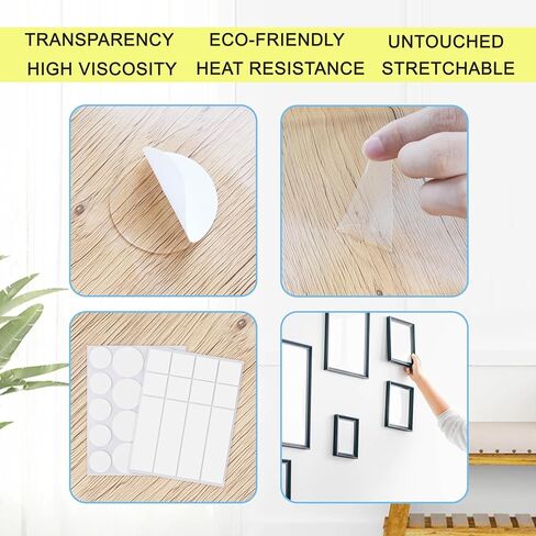 144 قطعة شريط مزدوج الجوانب للجدران، نقاط بالون شفافة لاصقة، نقاط لاصقة للغاية، شريط تثبيت قابل للتمدد، نقاط صمغ للحرف اليدوية، الديكور، الصور، الملصق، الحفلات in Kuwait