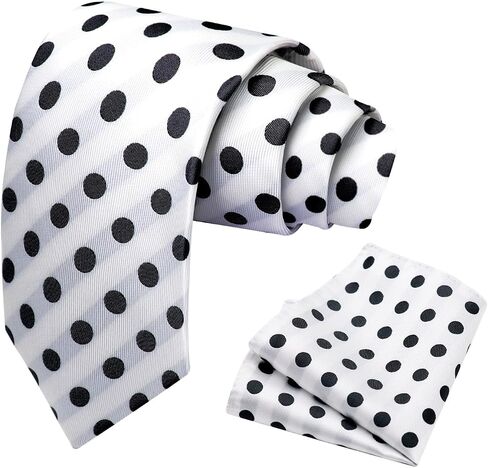 Mens Tie Polka Dot Ties for Men, Silk Mens Ties and Pocket Square Set Formal Neckties Wedding Business in Saudi Arabia