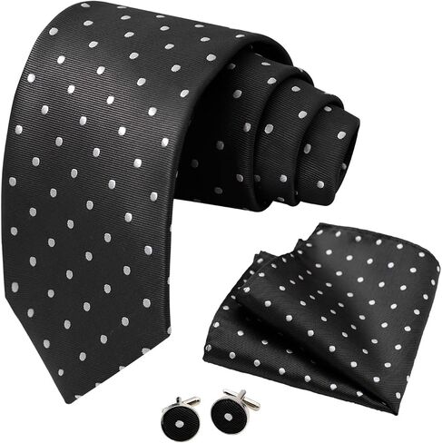 Mens Tie Polka Dot Ties for Men, Silk Mens Ties and Pocket Square Set Formal Neckties Wedding Business in Saudi Arabia