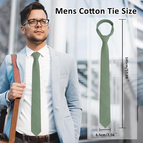 Skinny Ties for Men 2.56'' Mens Ties Solid Color Cotton Necktie for T-Shirt Suit Wedding Business Party Graduation in Saudi Arabia
