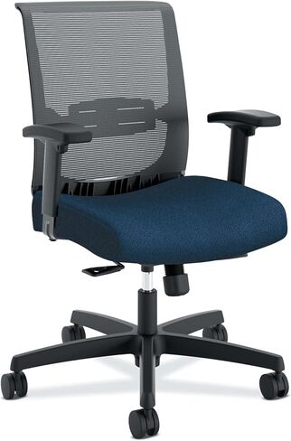 HON Convergence Ergonomic Office Chair Back Support Mesh Computer Chair - Home Office Desk Chairs with Adjustable Arms, Lumbar Support, Rolling Swivel Wheels, Comfortable Synchro-Tilt Recline - Navy in Saudi Arabia