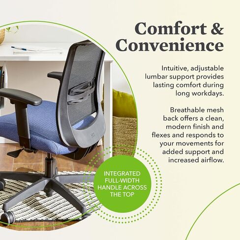 HON Convergence Ergonomic Office Chair Back Support Mesh Computer Chair - Home Office Desk Chairs with Adjustable Arms, Lumbar Support, Rolling Swivel Wheels, Comfortable Synchro-Tilt Recline - Navy in Saudi Arabia