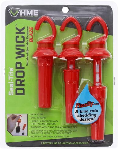 HME Seal-Tite Drop Wick with Replacement Felts (Pack of 3) | Variably-Adjustable Easy-to-Use Air-Tight Scent Dispenser with Rain Protection in Kuwait
