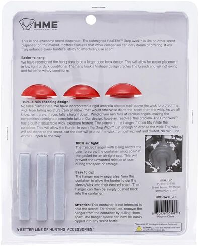 HME Seal-Tite Drop Wick with Replacement Felts (Pack of 3) | Variably-Adjustable Easy-to-Use Air-Tight Scent Dispenser with Rain Protection in Kuwait