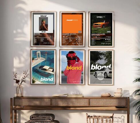 ملصقات WRHOPR Frank Ocean مكونة من 6 قطع من ملصقات غلاف الألبوم وملصقات الموسيقى للغرفة الجمالية، بدون إطار مقاس 8 × 12 بوصة، مجموعة من 6 قطع in Kuwait
