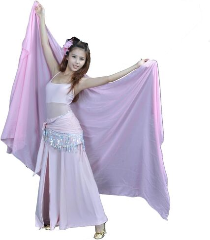 98in x 47in 100% Chiffon Hand Scarf Belly Dance Scarf Throwing Chiffon Hand Scarf Belly Dance Costume Outfit Scarf in Kuwait