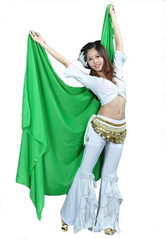 98in x 47in 100% Chiffon Hand Scarf Belly Dance Scarf Throwing Chiffon Hand Scarf Belly Dance Costume Outfit Scarf in Kuwait