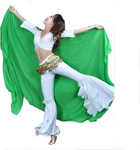 98in x 47in 100% Chiffon Hand Scarf Belly Dance Scarf Throwing Chiffon Hand Scarf Belly Dance Costume Outfit Scarf in Kuwait