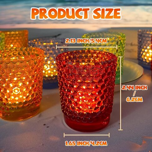 Tea Light Candle Holders 4Pcs,Colored Multicolor Polka dot Vintage votives Bulk for Wedding,Return Gift,Modern Home Decor,Glass Candelabra Candles Holders for Table Centerpiece(Colorful,Set of 4) in Saudi Arabia