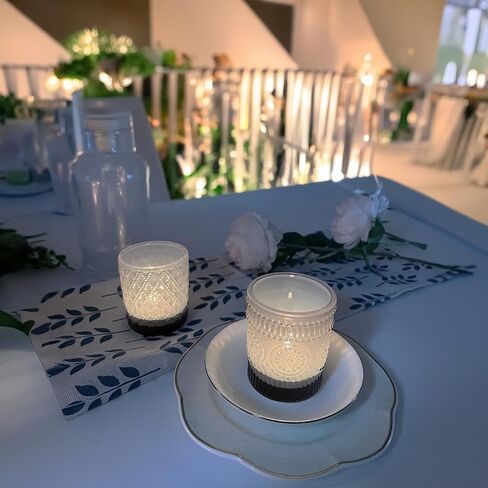 Tea Light Candle Holders 4Pcs,Colored Multicolor Polka dot Vintage votives Bulk for Wedding,Return Gift,Modern Home Decor,Glass Candelabra Candles Holders for Table Centerpiece(Colorful,Set of 4) in Saudi Arabia