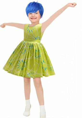 keaiyouhuo Girls Joy Princess Dress Costume Kids Cosplay Dress up Halloween Birthday Christmas Outfits with Wig in Saudi Arabia