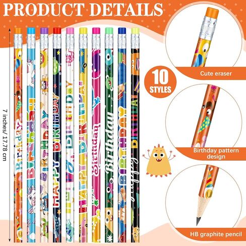 240 Pcs Birthday Gifts for Students120 Happy Birthday Bookmarks 120 Birthday Pencils for Students Teachers School Class Reward Gifts in Saudi Arabia