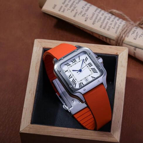 Fluororubber Watch Strap - Fast Release Cut-to-Size 19mm 20mm 21mm 22mm Watch Band with Buckle Soft Universal Waterproof Replacement Band Strap for Men Women in Kuwait