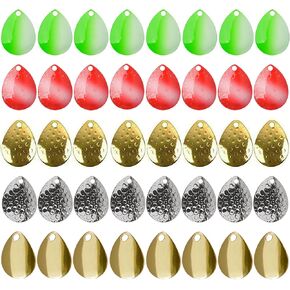 Colorado Spinner Blades Fishing Lures Kit 40pcs DIY Lure Making Set for Spinner baits Spoons Walleye Rig Trout Salmon Bass Fishing