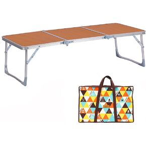 Folding Camping Table,Portable Picnic Table Foldable Lightweight Outdoor Aluminum Legs,3 Fold Beach Table Carrying Handle for Beach Party Picnic Beach Home Office Cooking in Kuwait