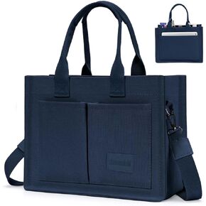 Ayieyill Canvas Tote Bag for Women with Pockets Crossbody Bag Tote Shoulder Handbags Casual Work Bags Everything Tote Bag