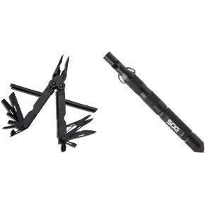 SOG PowerLock متعدد الأدوات - تقنية الرافعة المالية المركبة مع جهاز تجعيد التخلص من الذخائر المتفجرة، هيكل من الفولاذ المقاوم للصدأ 420، 18 أداة متخصصة خفيفة الوزن (B61N-CP)، أسود
