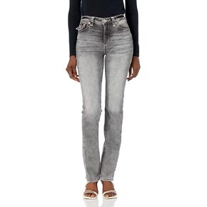 True Religion Women's Bille Mid Rise Straight Super T Flap Jean